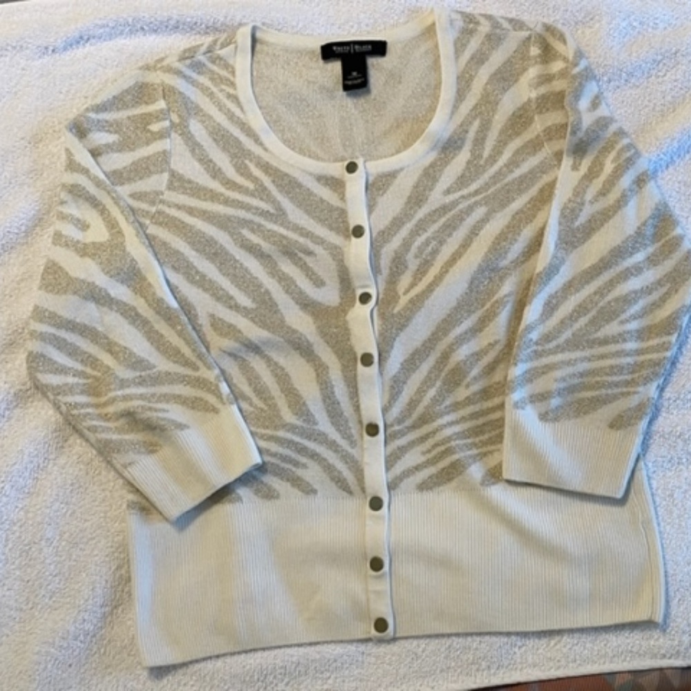 White House Black Market sweater  Size M  Gold and Ivory